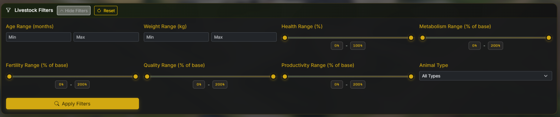 Livestock filter panel
